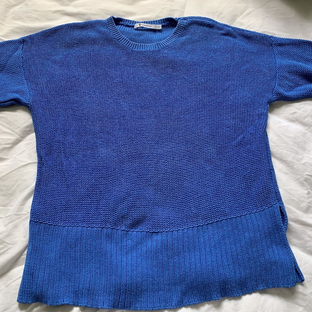 T Alexander Wang Blue Split Hem Knit Sweater (S)